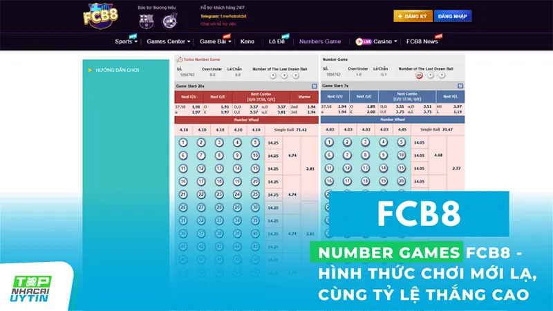 Number Games FCB8 - hình thức chơi mới lạ, cùng tỷ lệ thắng cao