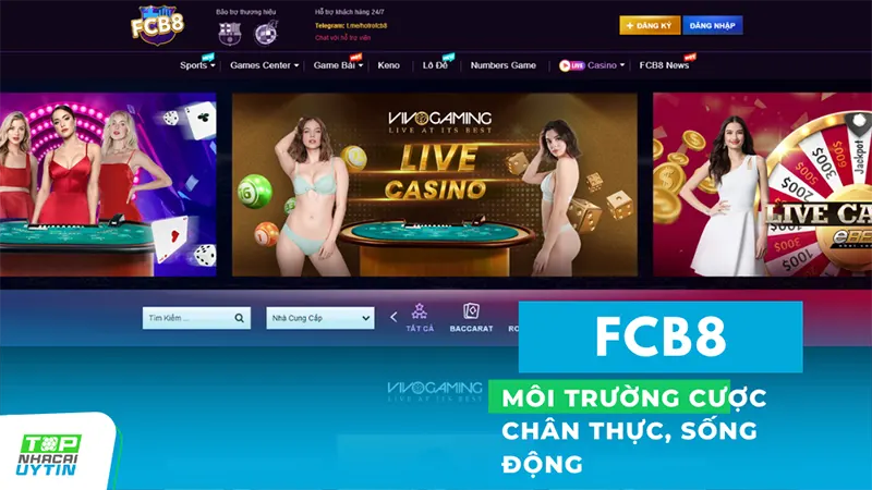 Live Casino FCB8 không chỉ đa dạng các trò chơi mà còn nằm ở môi trường cược chân thực, sống động